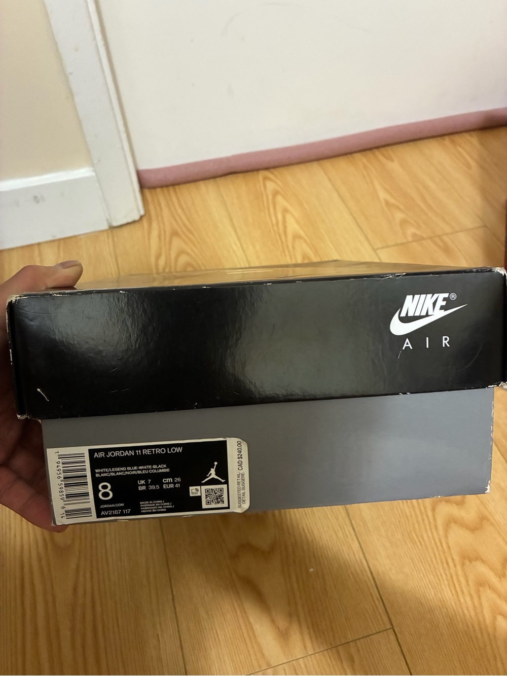 Nike Air Jordan 11 Retro Low Black Gray Shoe Box